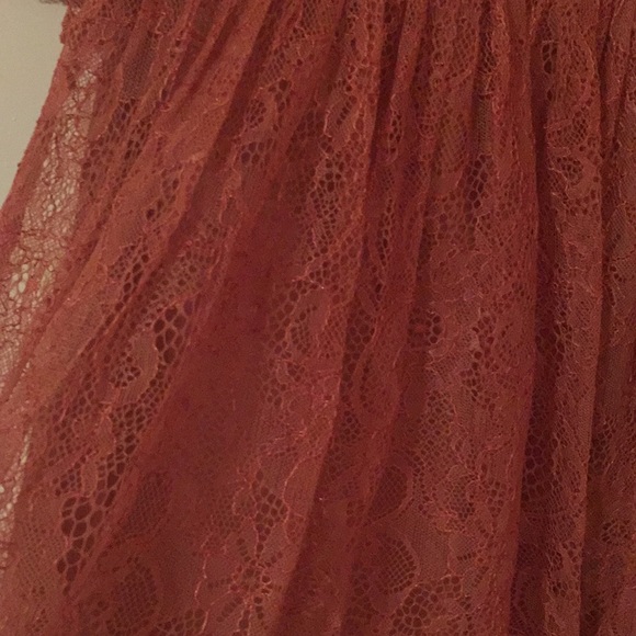 lace dress, dark peach color - Picture 2 of 3